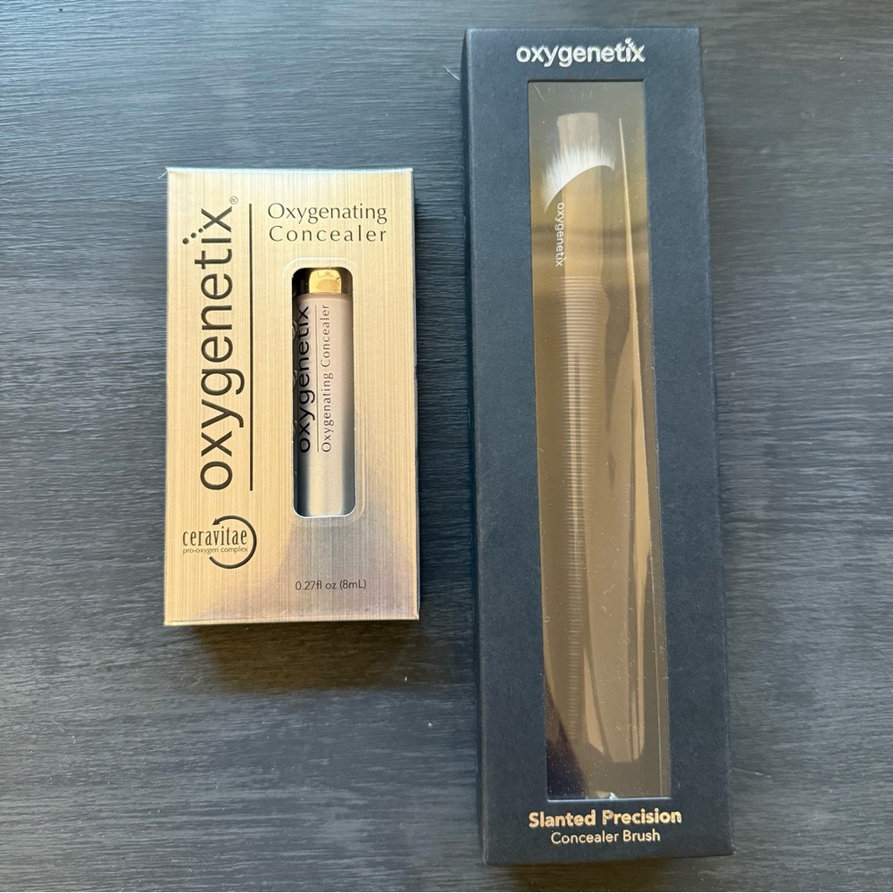 NEW OXYGENETIX OXYGENATING CONCEALER SHADE N1.0 AND SLANTED CONCEALER BRUSH SET